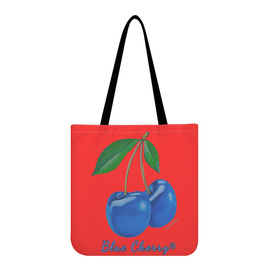 Blue Cherry© By Artist Gib Robbie Simple Chic Cloth Tote Bag Everyday All Purpose (Support Local Artist)