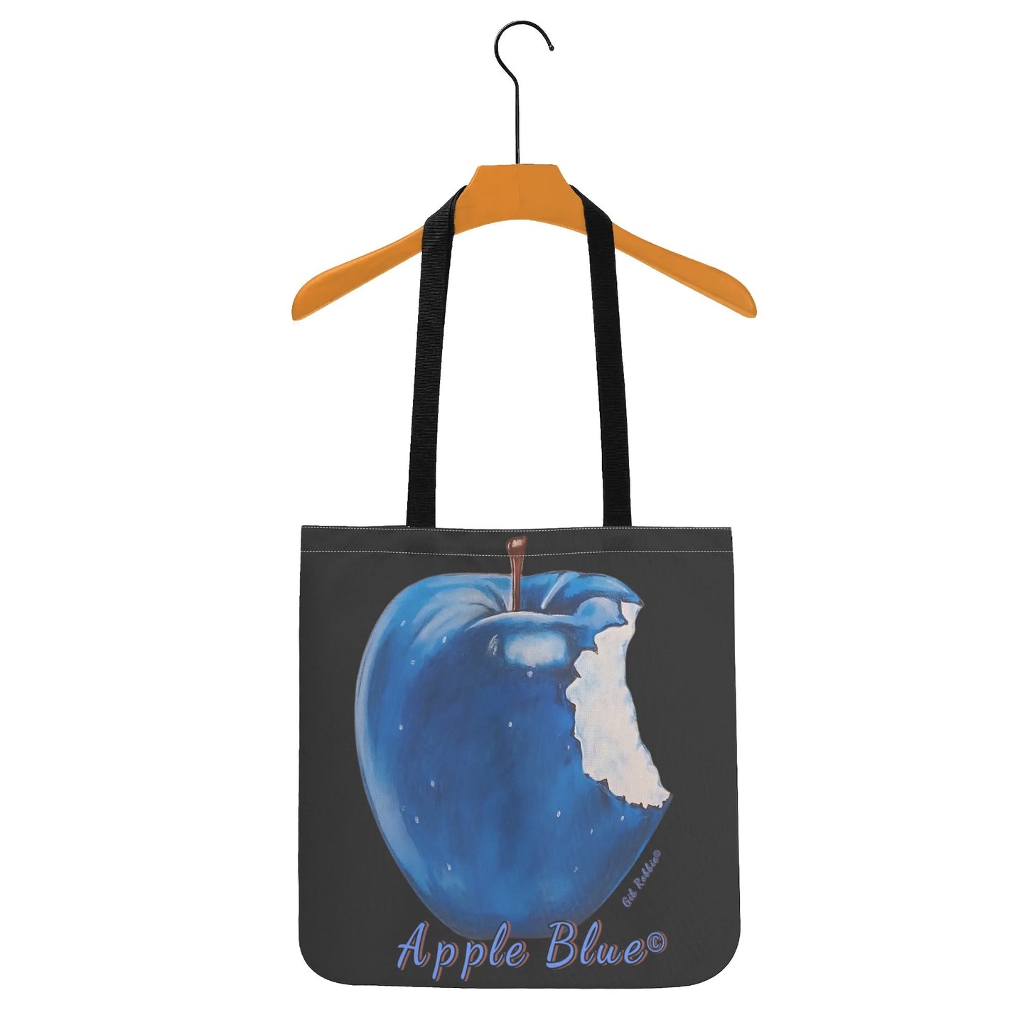 Apple Blue© By Artist Gib Robbie Simple Chic Cloth Tote Bag Everyday All Purpose (Support Local Artist)