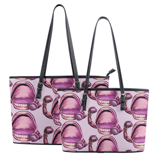 Power Punch© Hibiscus Fashion City Chic Euro Lux PU Leather Tote Bag