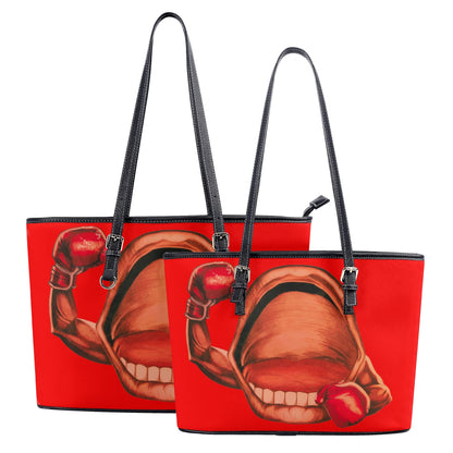 Power Punch© Red Ready Fashion City Chic Euro Lux PU Leather Tote Bag