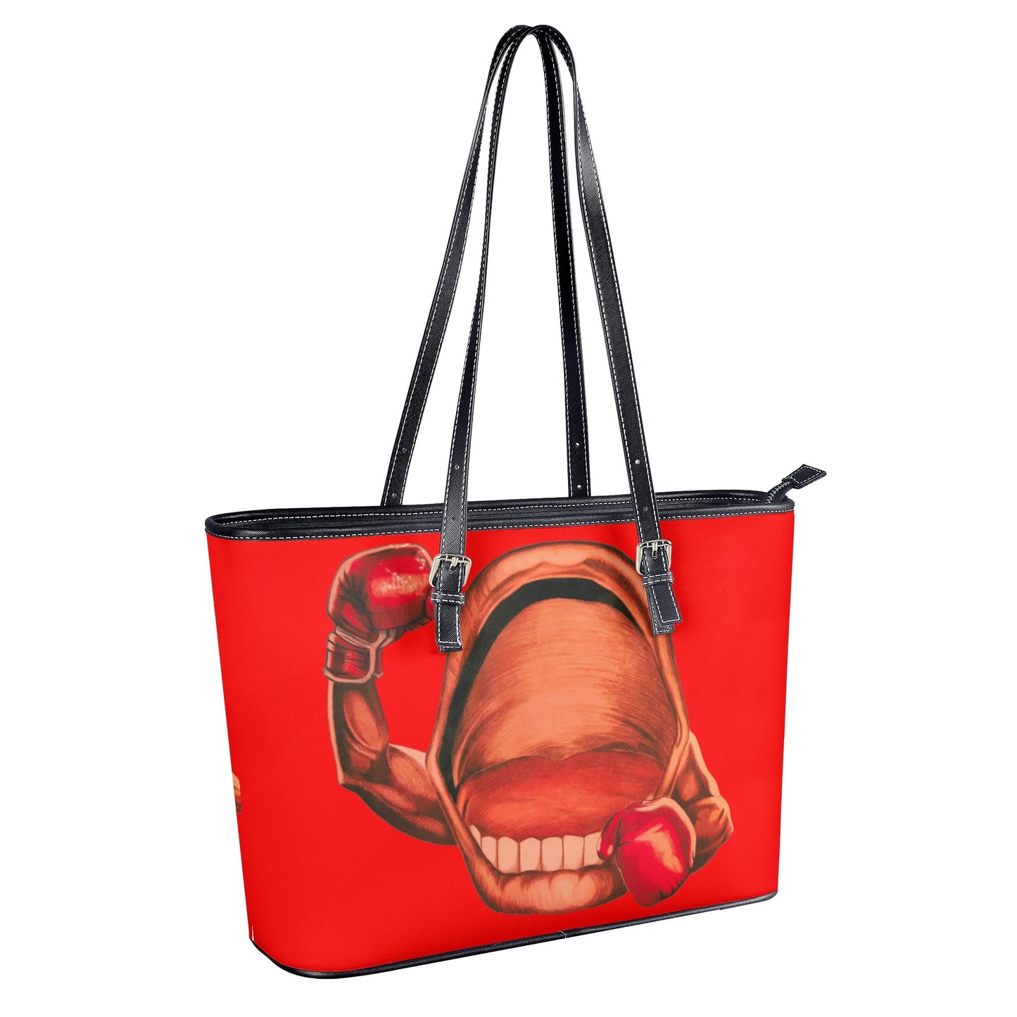 Power Punch© Red Ready Fashion City Chic Euro Lux PU Leather Tote Bag