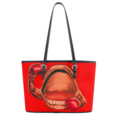 Power Punch© Red Ready Fashion City Chic Euro Lux PU Leather Tote Bag