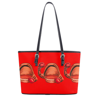 Power Punch© Red Ready Fashion City Chic Euro Lux PU Leather Tote Bag