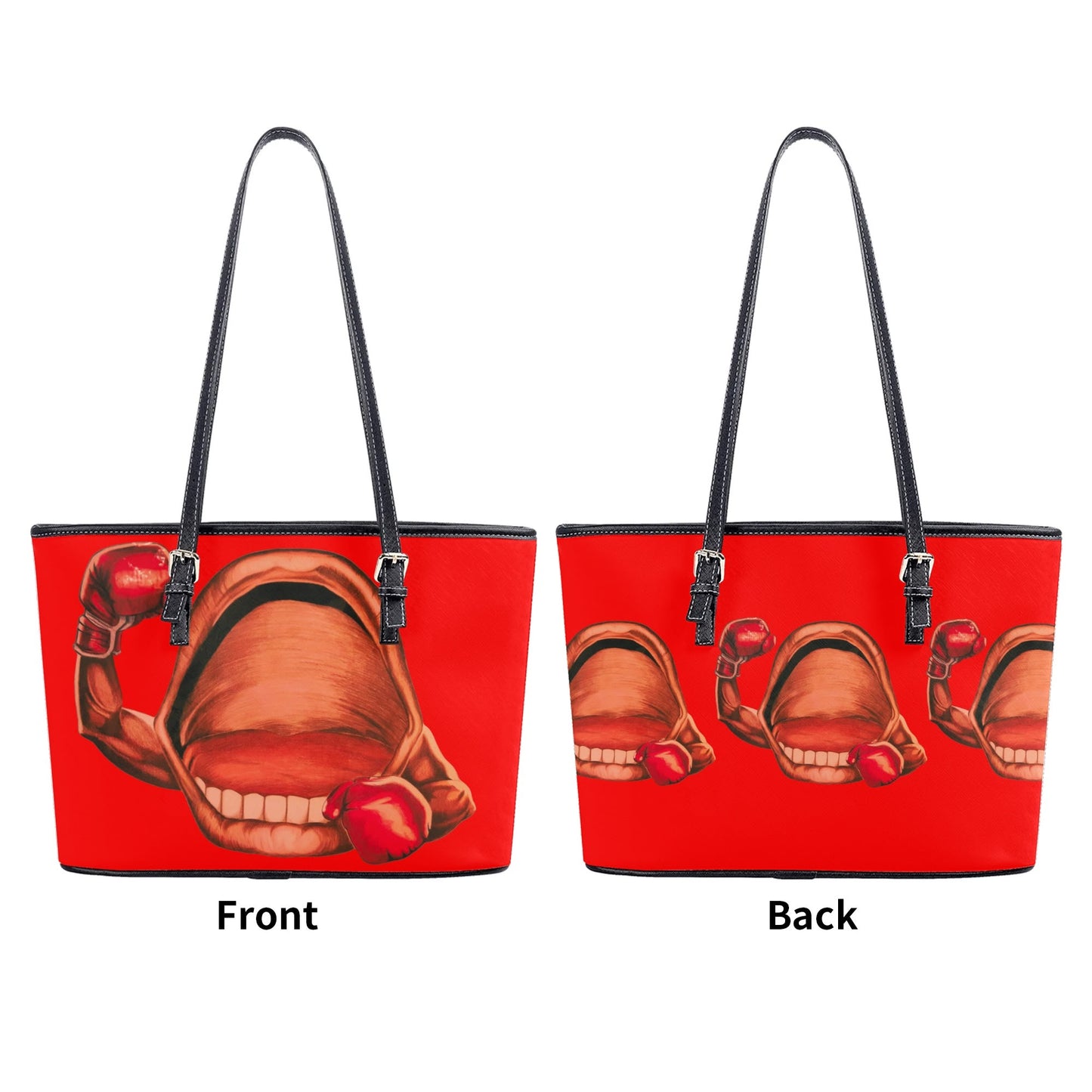 Power Punch© Red Ready Fashion City Chic Euro Lux PU Leather Tote Bag