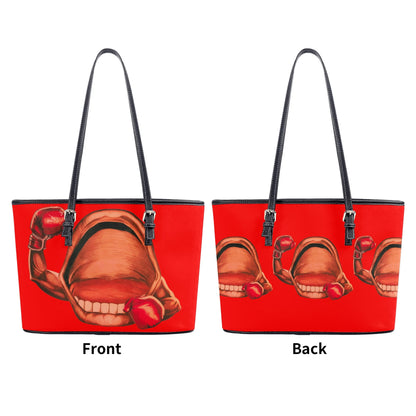 Power Punch© Red Ready Fashion City Chic Euro Lux PU Leather Tote Bag