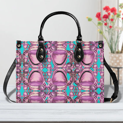 Power Punch© Miami Bold Select Style Luxury Euro Soft PU Leather Handbag In Blue Pink Devine