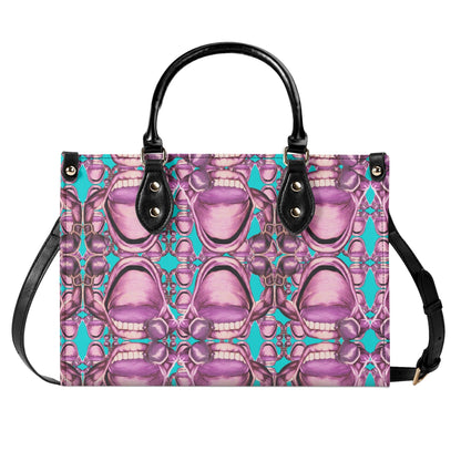 Power Punch© Miami Bold Select Style Luxury Euro Soft PU Leather Handbag In Blue Pink Devine