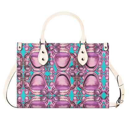 Power Punch© Miami Bold Select Style Luxury Euro Soft PU Leather Handbag In Blue Pink Devine