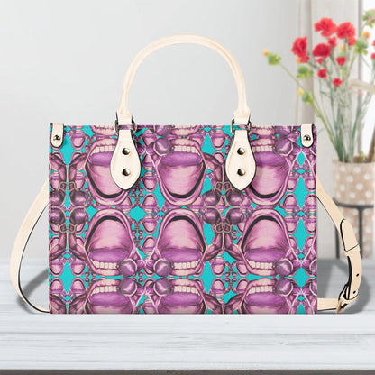 Power Punch© Miami Bold Select Style Luxury Euro Soft PU Leather Handbag In Blue Pink Devine