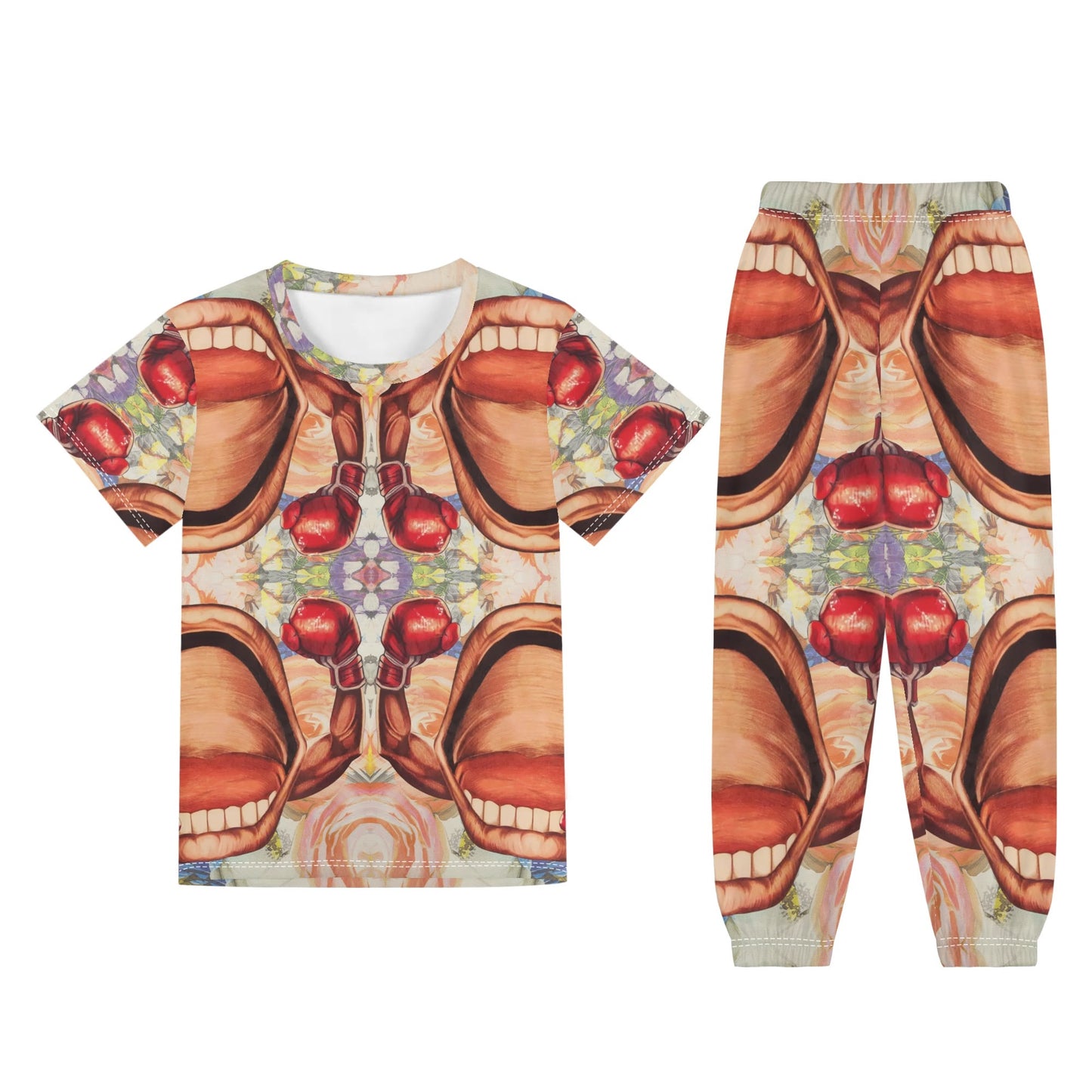 Power Punch© Childrens Sleepwear Short Sleeve Shirt and Long Pants Set