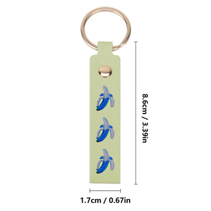 Banana Blue© Swiss Maker Handcrafted Leather Loop Keychain