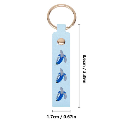 Banana Blue© Swiss Maker Handcrafted Leather Loop Keychain