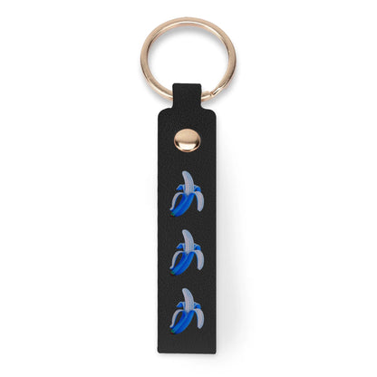 Banana Blue© Swiss Maker Handcrafted Leather Loop Keychain