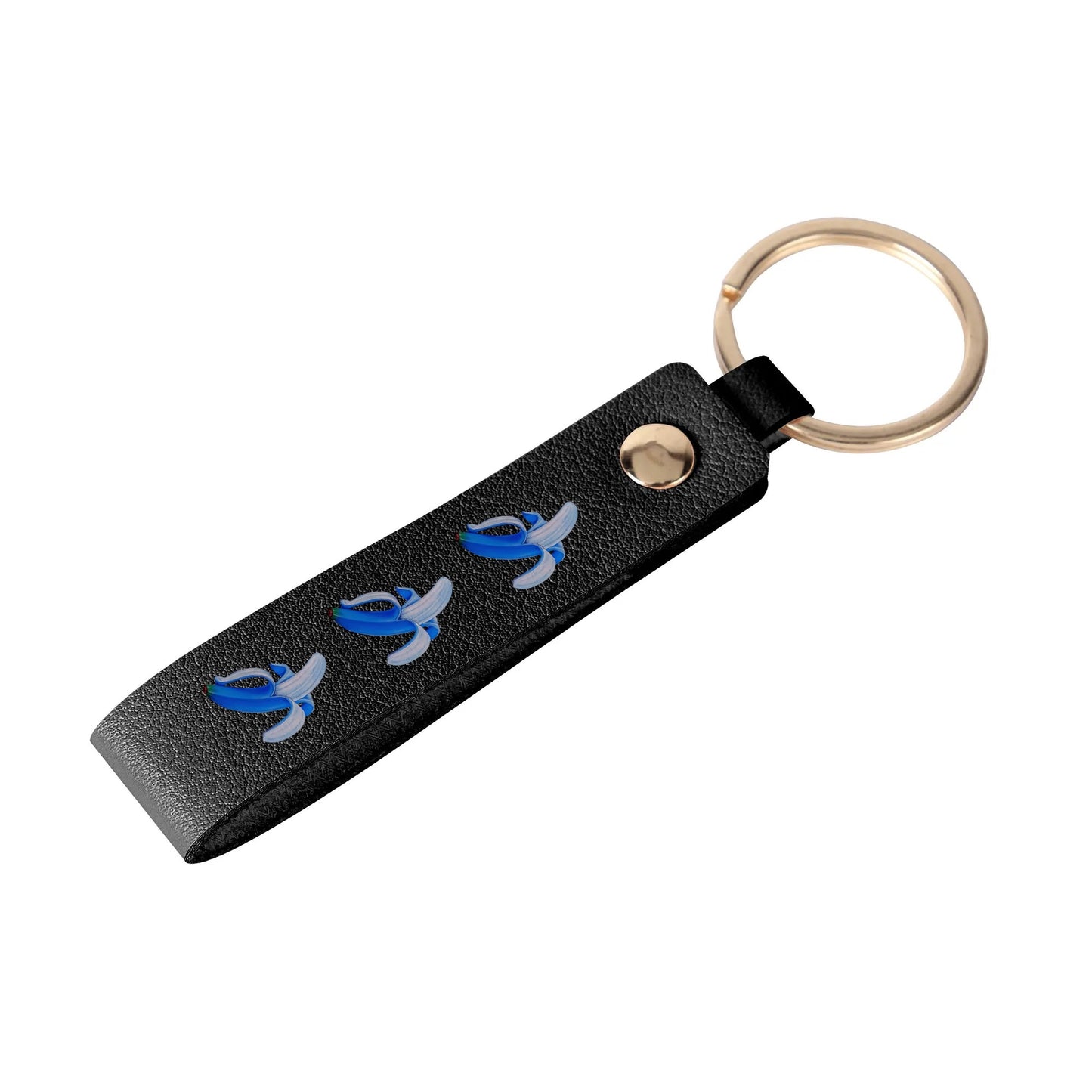 Banana Blue© Swiss Maker Handcrafted Leather Loop Keychain