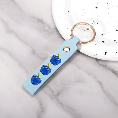 Pepper Blue© Swiss Maker Handcrafted Leather Loop Keychain