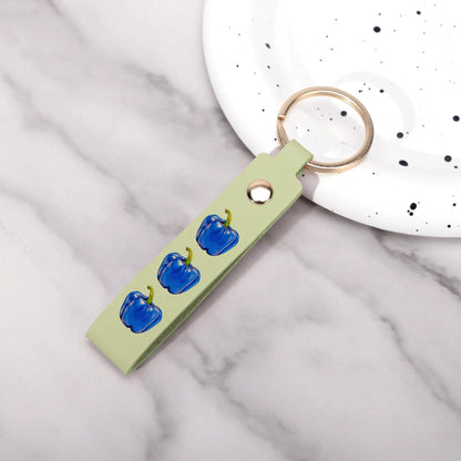 Pepper Blue© Swiss Maker Handcrafted Leather Loop Keychain