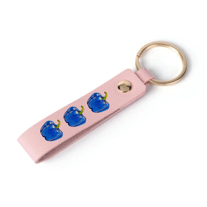 Pepper Blue© Swiss Maker Handcrafted Leather Loop Keychain