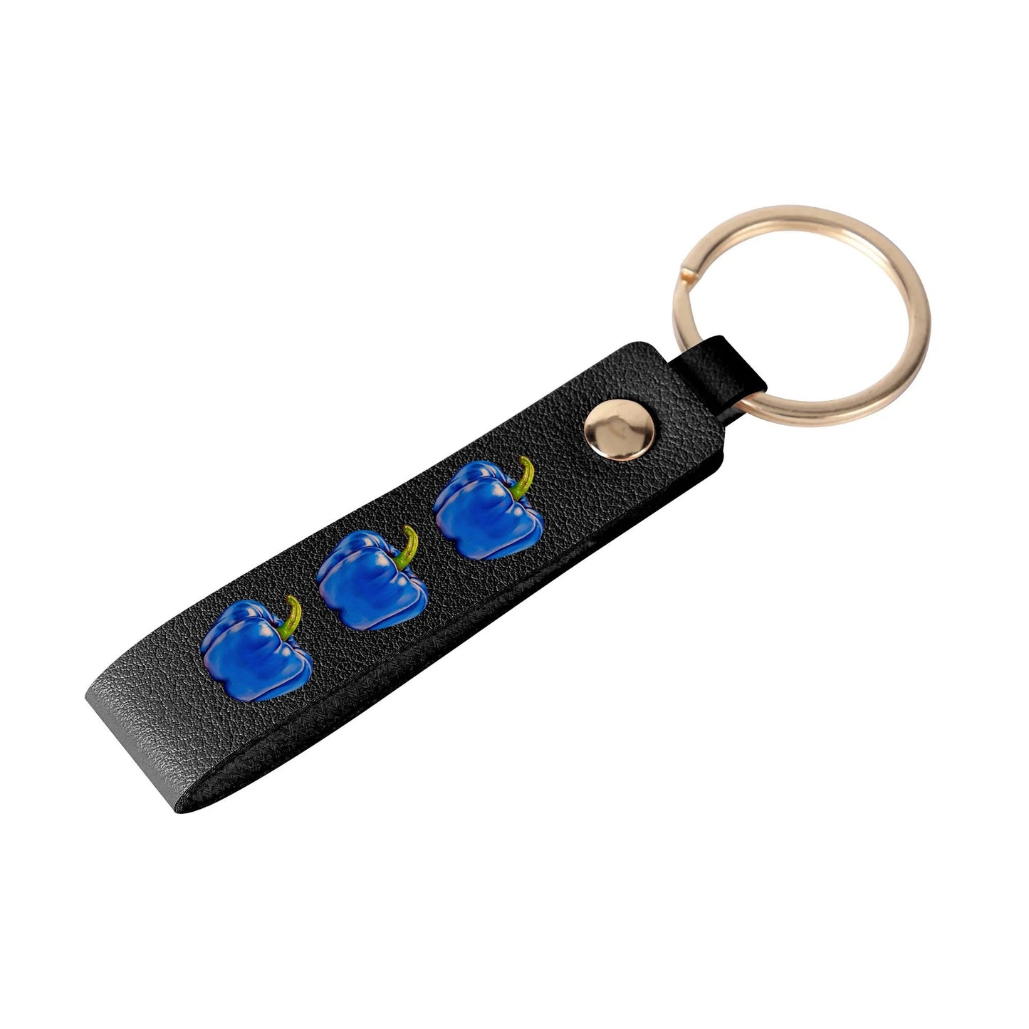 Pepper Blue© Swiss Maker Handcrafted Leather Loop Keychain