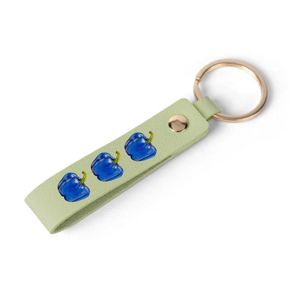 Pepper Blue© Swiss Maker Handcrafted Leather Loop Keychain