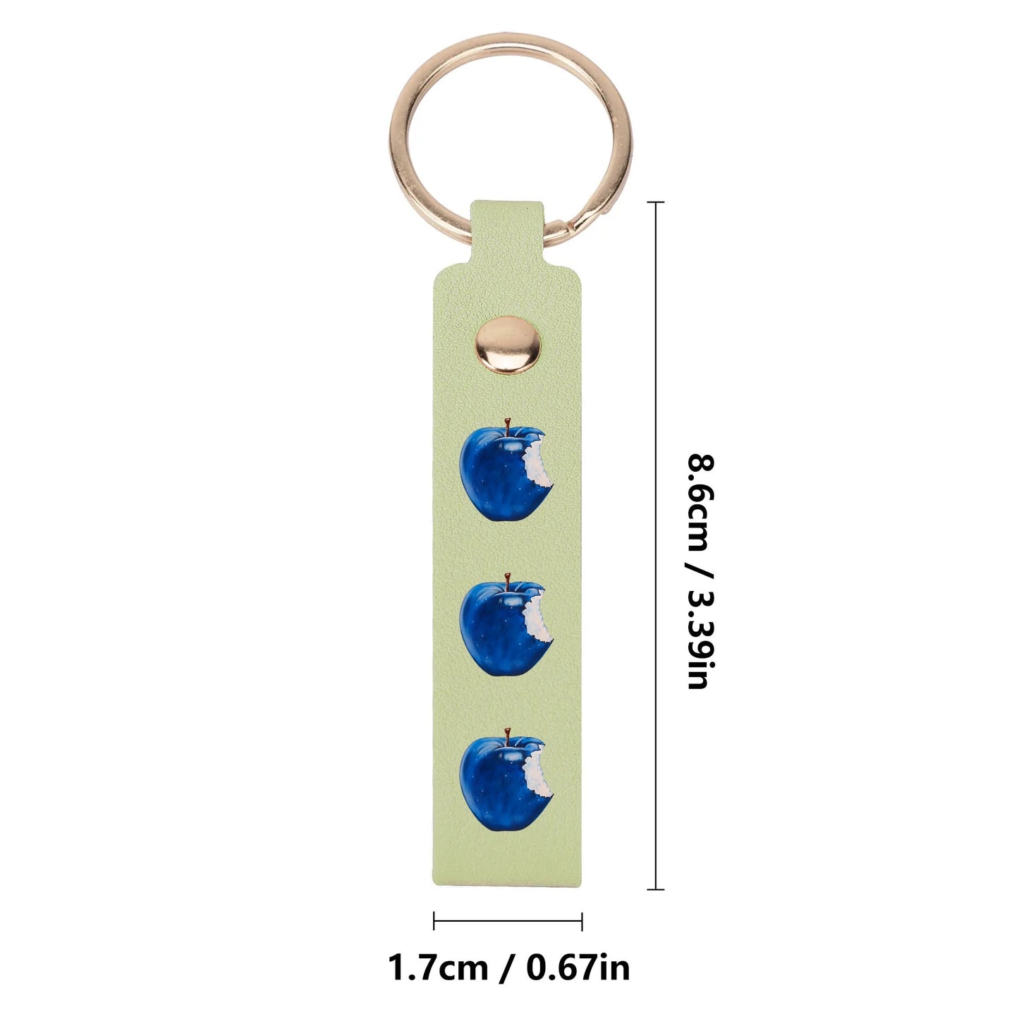 Apple Blue© Swiss Maker Handcrafted Leather Loop Keychain