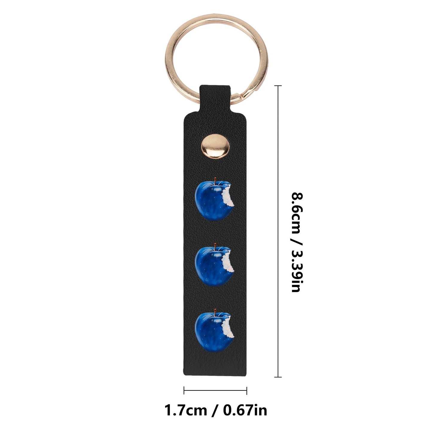 Apple Blue© Swiss Maker Handcrafted Leather Loop Keychain