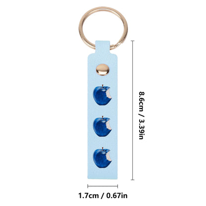 Apple Blue© Swiss Maker Handcrafted Leather Loop Keychain