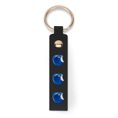 Apple Blue© Swiss Maker Handcrafted Leather Loop Keychain