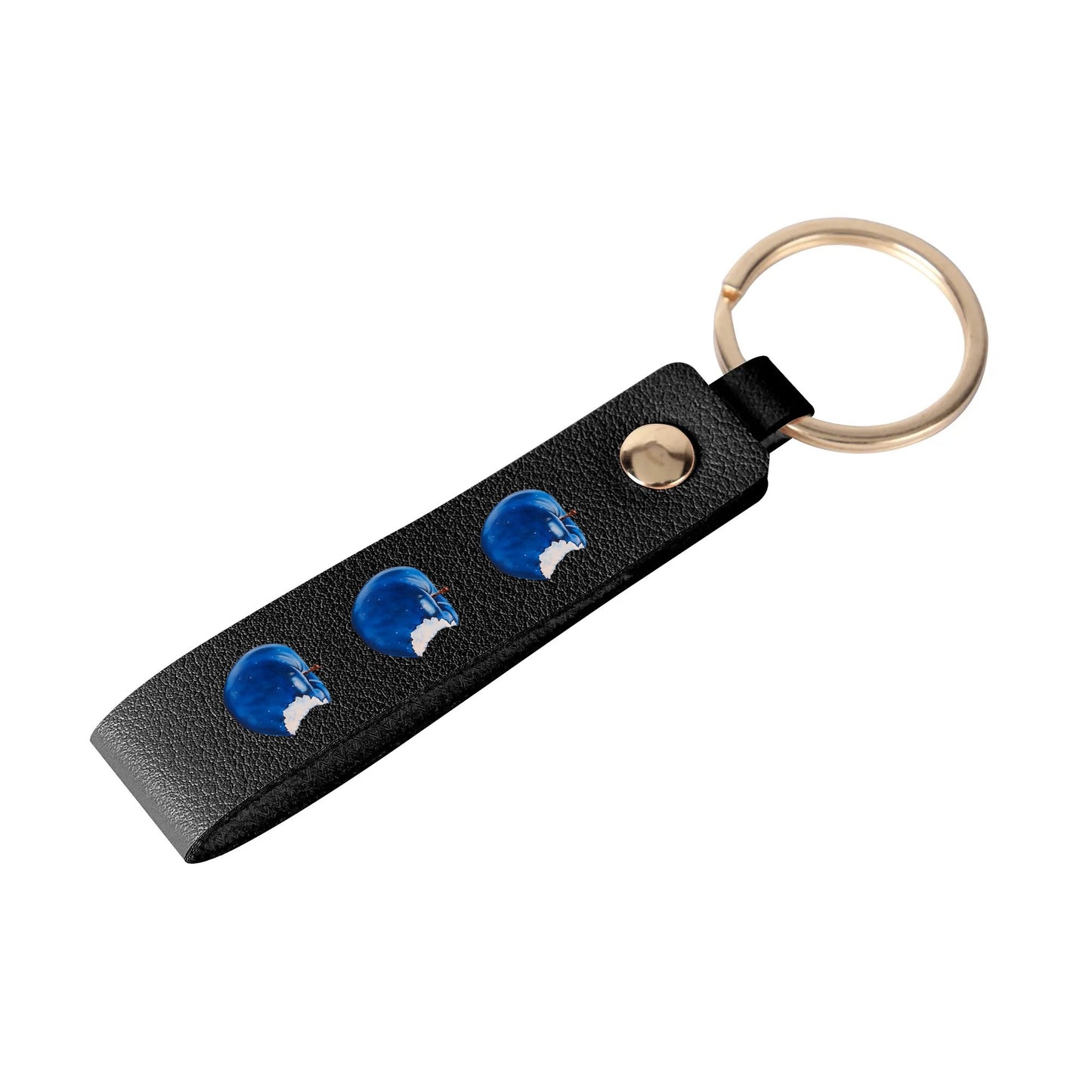 Apple Blue© Swiss Maker Handcrafted Leather Loop Keychain