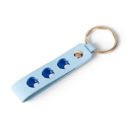 Apple Blue© Swiss Maker Handcrafted Leather Loop Keychain