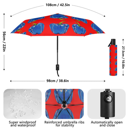 Pepper Blue© Lightweight Auto Open & Close Umbrella