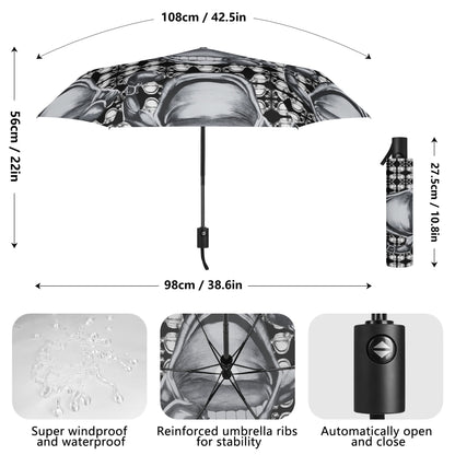 Power Punch© Lightweight Auto Open & Close Umbrella In Dark knight