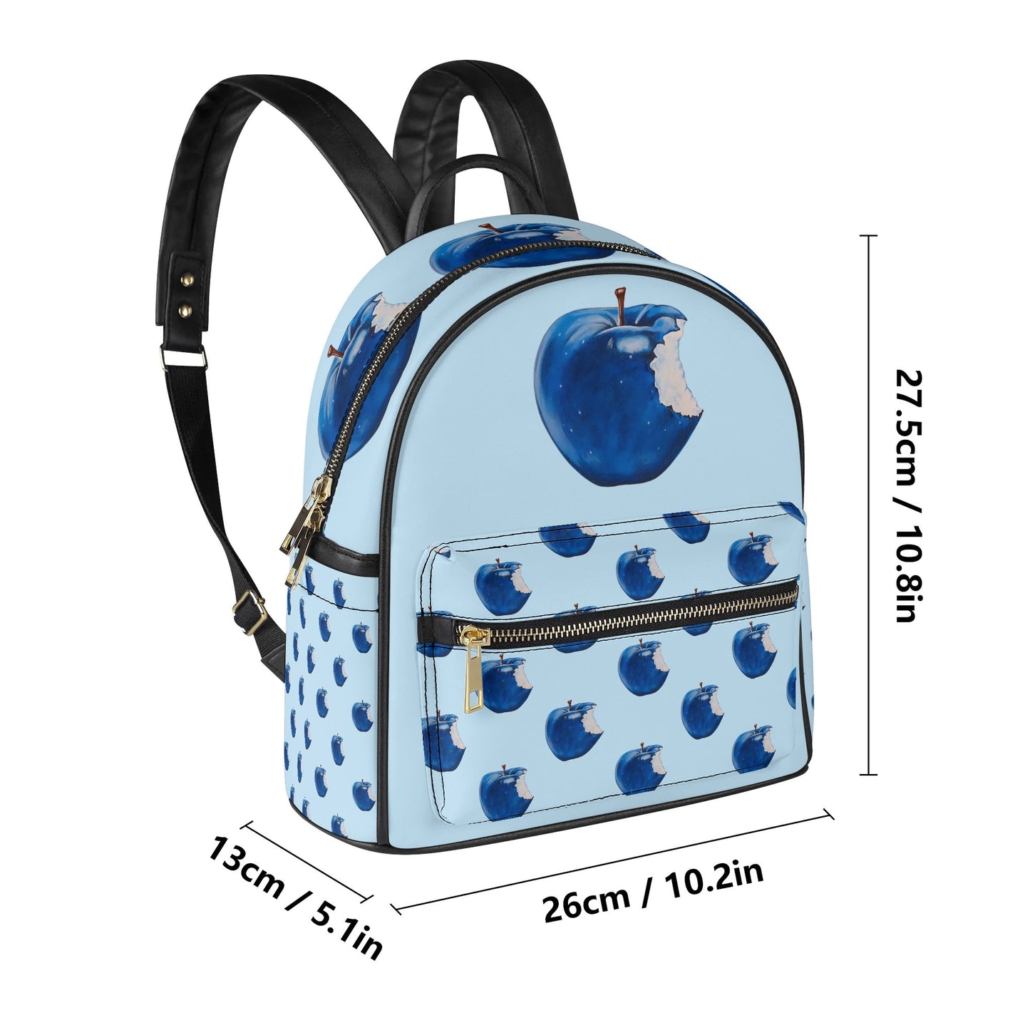 Apple Blue© Elite Lux Casual Euro Soft PU Leather Backpack