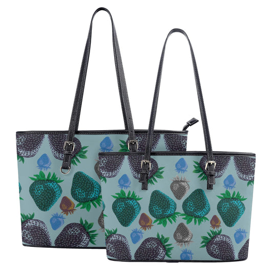 Concord Strawberry© Euro Soft Lux PU Leather Tote Bag In Emerald Garden