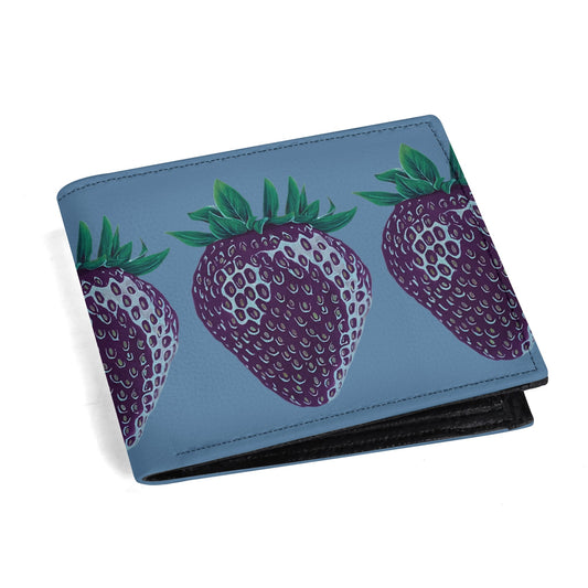 Concord Strawberry© Mens Minimalist Soft Euro Flex Lux PU Leather Wallet Paper Folded Wallet In Everyday Chill