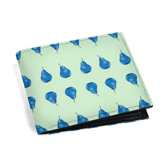 Pear Blue© Mens Minimalist Soft Euro Flex Lux PU Leather Wallet Paper Folded Wallet In Paris Cafe