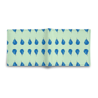 Pear Blue© Mens Minimalist Soft Euro Flex Lux PU Leather Wallet Paper Folded Wallet In Paris Cafe