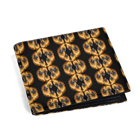 Skull Candy© Blazing Fire Sugar And Spice Halloween Casual Lux Euro Soft PU Leather Wallet Paper Folded Wallet