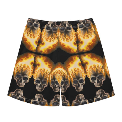 Skull Candy© Blazing Fire Sugar And Spice Halloween Casual Regular Fit Hawaiian Short Sleeve Shirt and Shorts Set