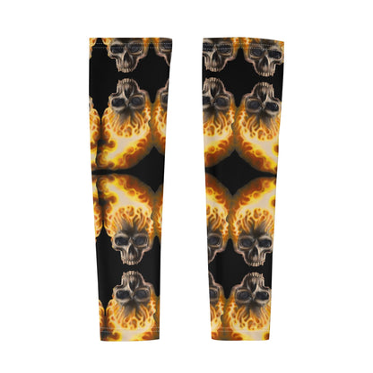 Skull Candy© Blazing Fire Sugar And Spice Halloween Cooling Arm Sleeves Arm Cover for UV Sun Protection