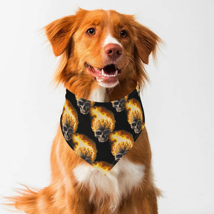 Skull Candy© Blazing Fire Sugar And Spice Halloween Scarf Pet Adjustable Bandanas for Dogs Cats