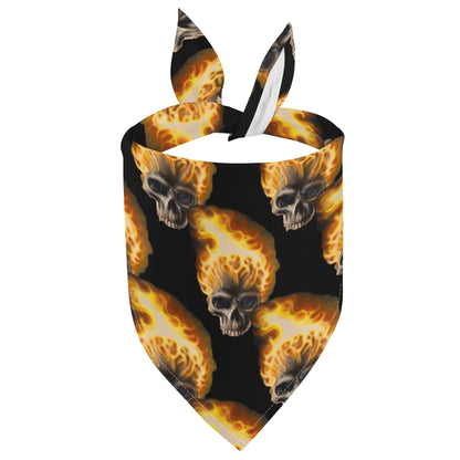 Skull Candy© Blazing Fire Sugar And Spice Halloween Scarf Pet Adjustable Bandanas for Dogs Cats