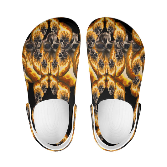 Skull Candy© Blazing Fire Sugar And Spice Halloween Lightweight Nursing Sandals