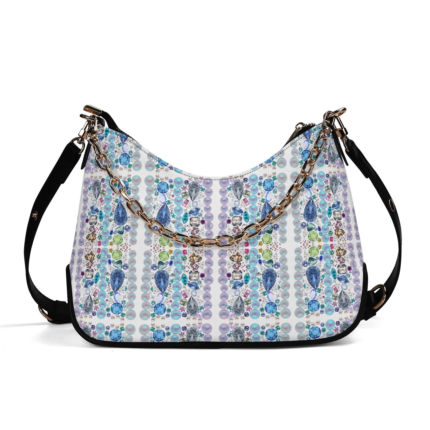 Gigi In Aruba© Luxturnal Lady Euro Soft PU Shoulder Bag With Chain Decoration In White