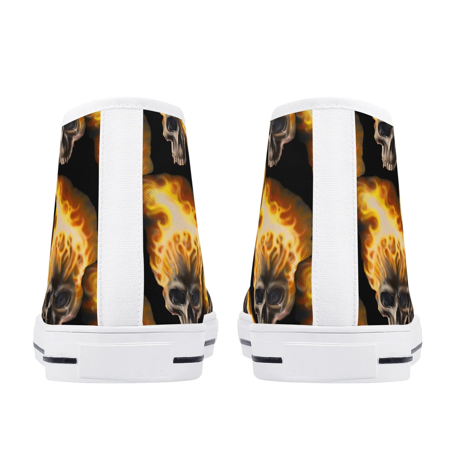 Skull Candy© Mens Rubber High Top Canvas Shoes In Scary Skull Burn