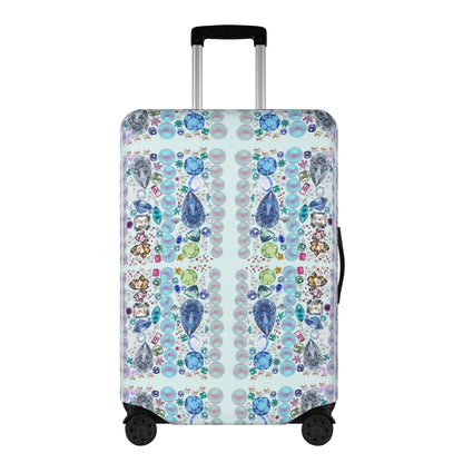 Gigi In Aruba© Limited Edition Pop World Traveler Simple Duty Strong Flex Polyester Luggage Cover In Mermaid Pearl Gem Sea Blue Jade