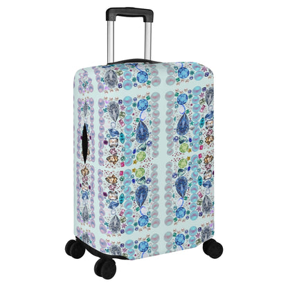 Gigi In Aruba© Limited Edition Pop World Traveler Simple Duty Strong Flex Polyester Luggage Cover In Mermaid Pearl Gem Sea Blue Jade