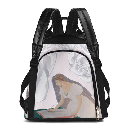 Future Mrs.© Euro Soft PU Daypack Anti-theft Backpack In Cream White Dove Pastel