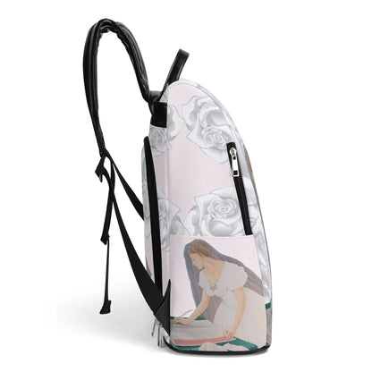 Future Mrs.© Euro Soft PU Daypack Anti-theft Backpack In Cream White Dove Pastel