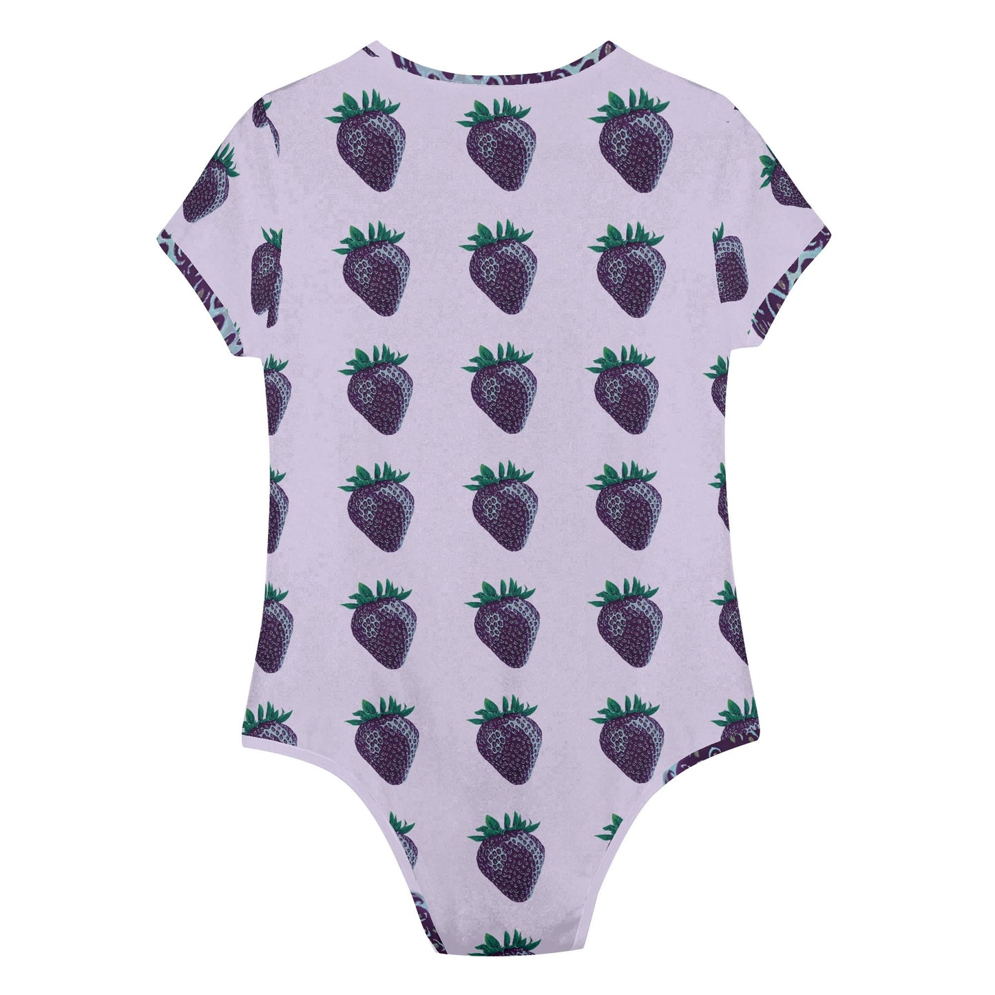 Concord Strawberry© Crew Neck Short Sleeve Slim Fit Solid Hold Sports Flex Comfort All Day/Evening Bodysuit In Plum Palace