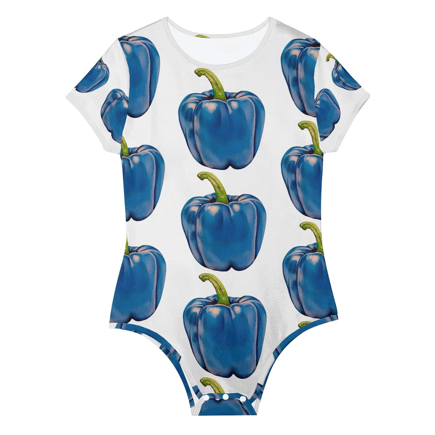 Pepper Blue© Crew Neck Short Sleeve Slim Fit Solid Hold Sports Flex Comfort All Day/Evening Bodysuit In White Breeze